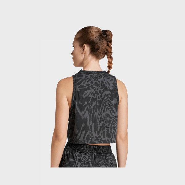 Adidas Train Essentials We Small AOP Animal Γυναικεια Αμανικη Μπλουζα Μαυρο - Γκρι