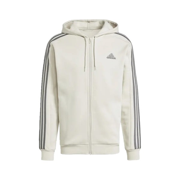 Adidas Sportswear 3 Stripes Hooded Track Top Ανδρικη Ζακετα Μπεζ - Γκρι