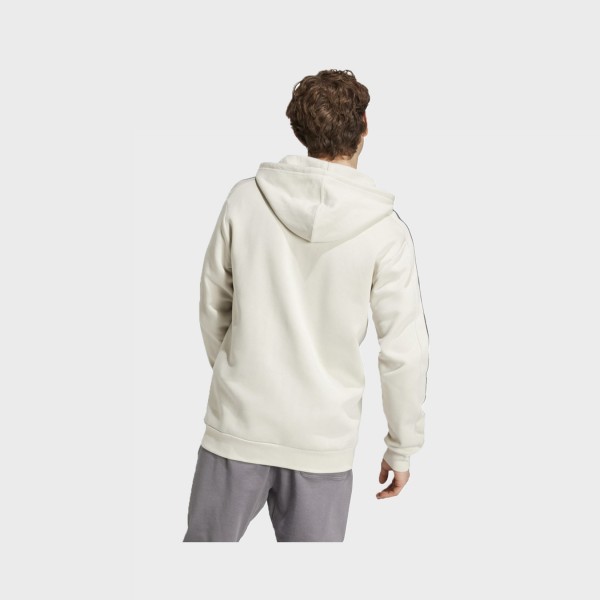 Adidas Sportswear 3 Stripes Hooded Track Top Ανδρικη Ζακετα Μπεζ - Γκρι