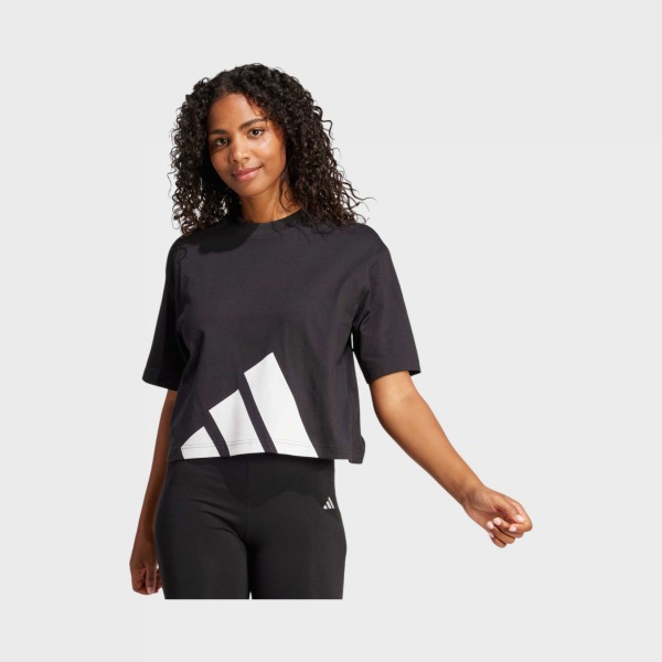 Adidas Essentials Big Logo Boyfriend Loose Γυναικεια Μπλουζα Μαυρη