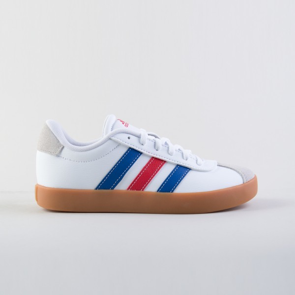 Adidas Court 3.0 VL 3 Stripes Low Εφηβικο Παπουτσι Λευκο - Μπλε