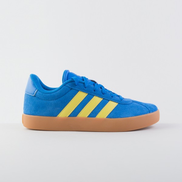 Adidas VL Court 3.0 Low 3 Stripes Εφηβικο Unisex Παπουτσι Μπλε - Κιτρινο