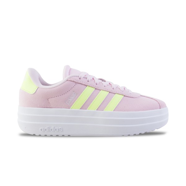 Adidas VL Court Bold Junior Suede 3 Stripes Γυναικειο Παπουτσι Ροζ - Κιτρινο