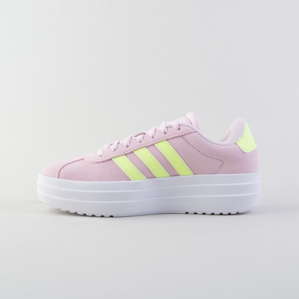 Adidas VL Court Bold Junior Suede 3 Stripes Γυναικειο Παπουτσι Ροζ - Κιτρινο