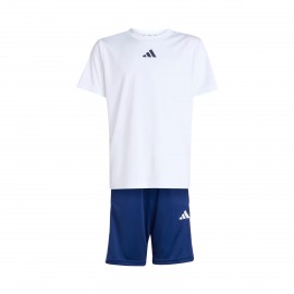 Adidas Sportswear TR Essentials 3 Stripes Climacool Παιδικο Σετ Ρουχων Λευκο - Μπλε