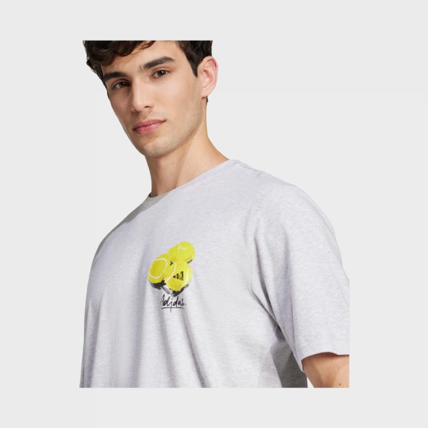 Adidas Sportswear Lemon Graphic T Casual Ανδρικη Μπλουζα Γκρι