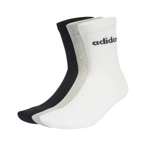 Adidas Performance Crew Logo 6 Ζευγη Unisex Καλτσες Λευκο - Μαυρο - Γκρι