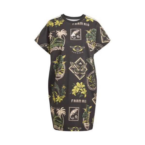 Adidas X Farm Commercial AOP Graphics Oversized Γυναικειο Φορεμα Μαυρο