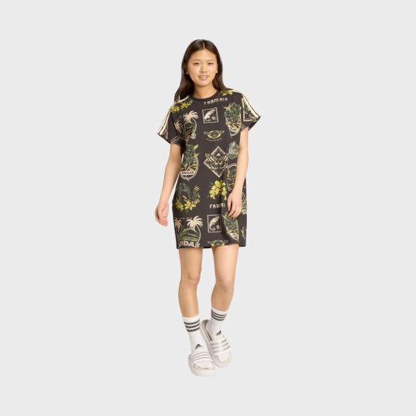 Adidas X Farm Commercial AOP Graphics Oversized Γυναικειο Φορεμα Μαυρο