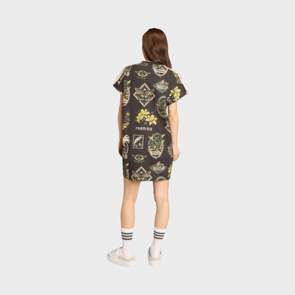 Adidas X Farm Commercial AOP Graphics Oversized Γυναικειο Φορεμα Μαυρο