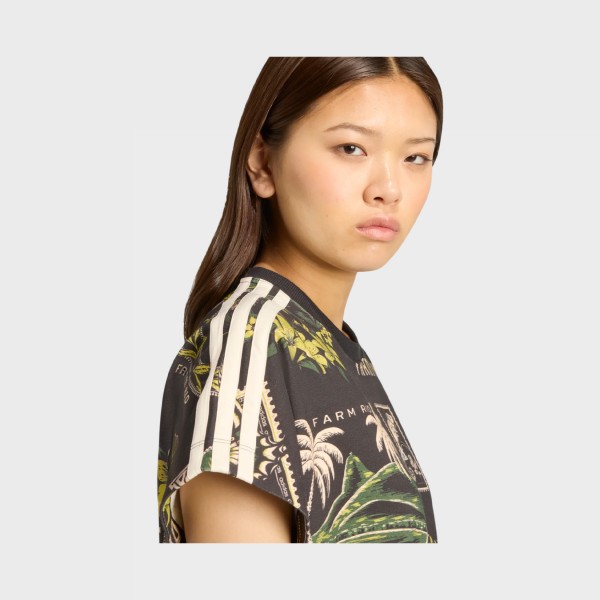Adidas X Farm Commercial AOP Graphics Oversized Γυναικειο Φορεμα Μαυρο