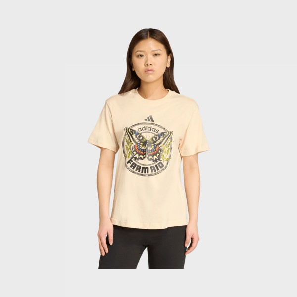 Adidas Sportswear x Farm Rio Butterfly Logo Γυναικεια Μπλουζα Μπεζ
