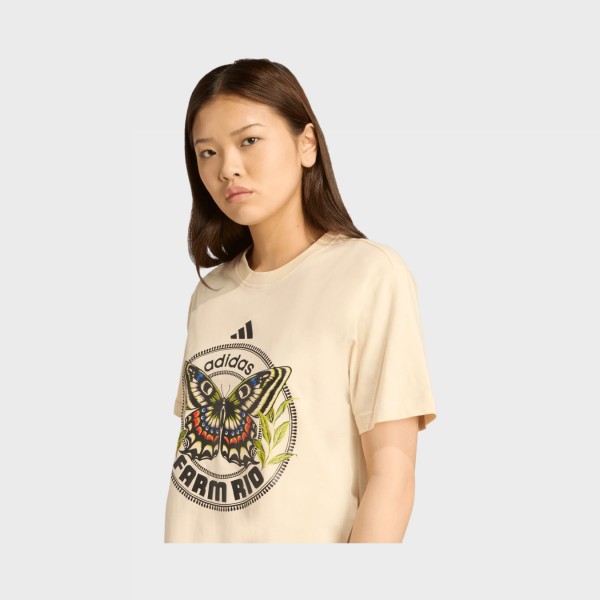 Adidas Sportswear x Farm Rio Butterfly Logo Γυναικεια Μπλουζα Μπεζ