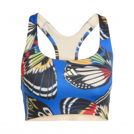 Adidas X Farm Butterfly Workout Support Γυναικειο Μπουστο Μπλε