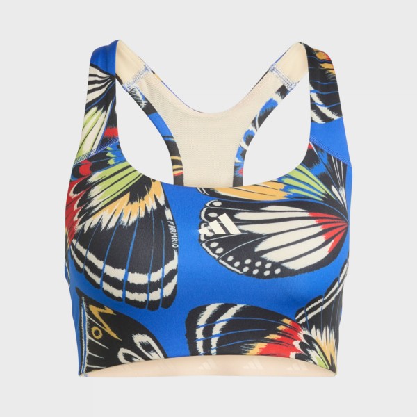 Adidas X Farm Butterfly Workout Support Γυναικειο Μπουστο Μπλε