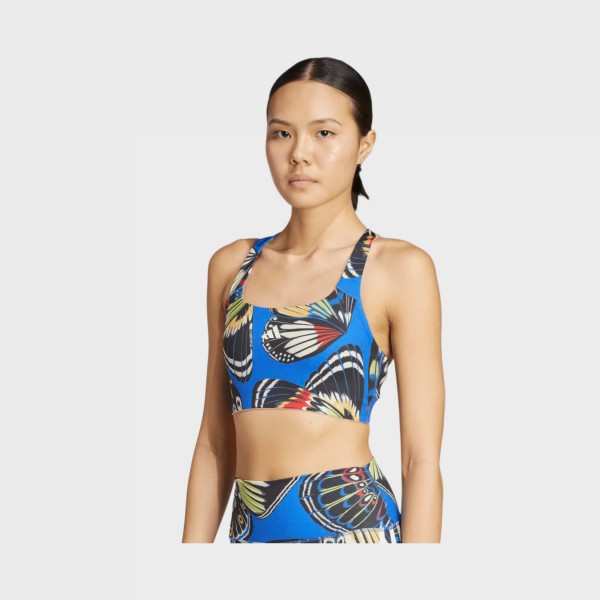 Adidas X Farm Butterfly Workout Support Γυναικειο Μπουστο Μπλε