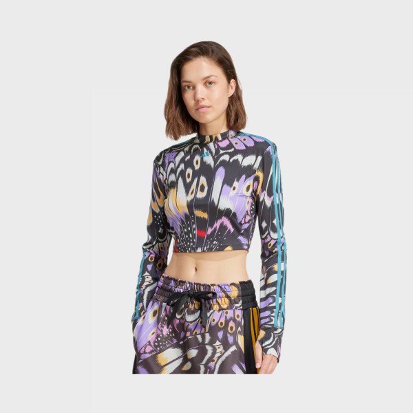 Adidas x Farm Latin America All Over Prints Γυναικεια Μπλουζα Μωβ - Μαυρο