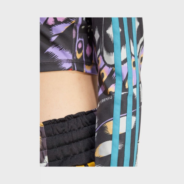 Adidas x Farm Latin America All Over Prints Γυναικεια Μπλουζα Μωβ - Μαυρο