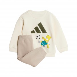 Adidas Sportswear 3 Bars Rib Simpsons Βρεφικο Σετ Ρουχων Μπεζ