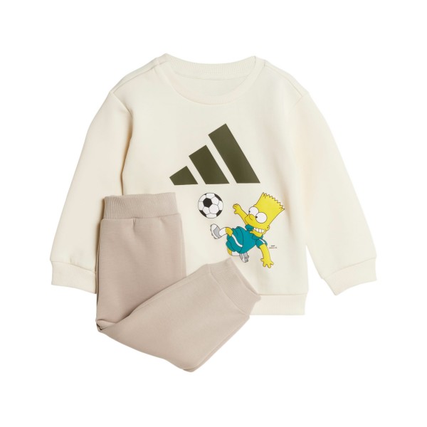 Adidas Sportswear 3 Bars Rib Simpsons Βρεφικο Σετ Ρουχων Μπεζ