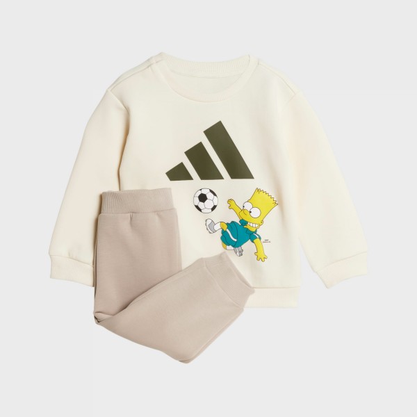 Adidas Sportswear 3 Bars Rib Simpsons Βρεφικο Σετ Ρουχων Μπεζ