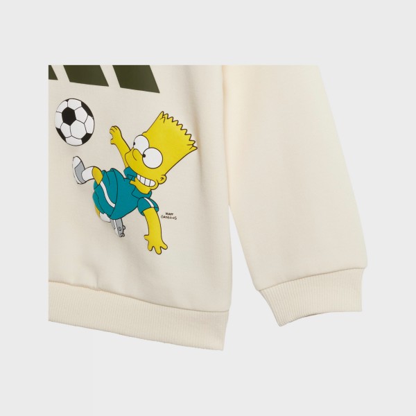 Adidas Sportswear 3 Bars Rib Simpsons Βρεφικο Σετ Ρουχων Μπεζ
