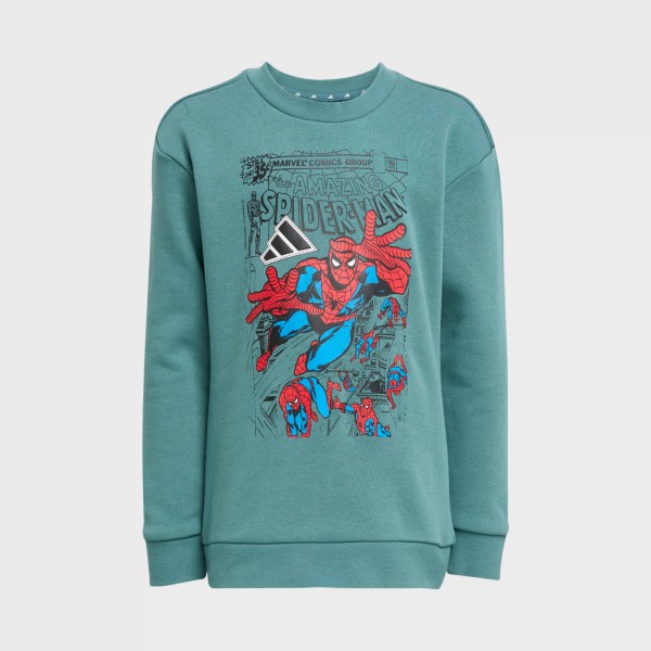 Adidas Sportwear Marvel Spider Man Logo Terry Παιδικο Σετ Ρουχων Πρασινο - Μαυρο