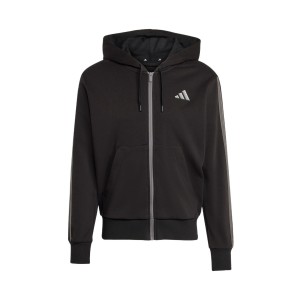 Adidas Essentials Hooded Track Top 3 Stripes Ανδρικη Ζακετα Μαυρο - Γκρι