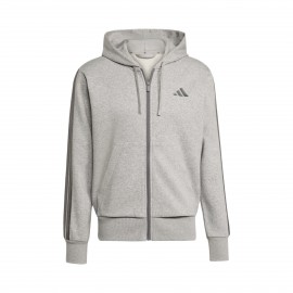 Adidas Essentials Hooded Track Top 3 Stripes Ανδρικη Ζακετα Γκρι