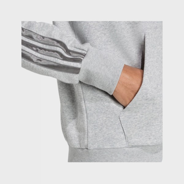 Adidas Essentials Hooded Track Top 3 Stripes Ανδρικη Ζακετα Γκρι