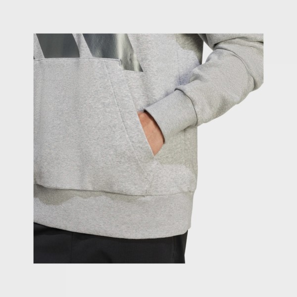 Adidas Essentials 3 Bars Classic Hooded Ανδρικη Φουτερ Γκρι