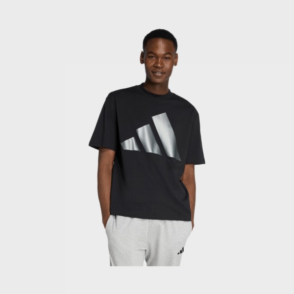 Adidas Sportswear Ess Holiday Big Bars Ανδρικη Μπλουζα Μαυρη