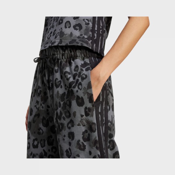 Adidas 3 Stripes Open Ham Animal Prints Γυναικειο Παντελονι Φορμας Μαυρη