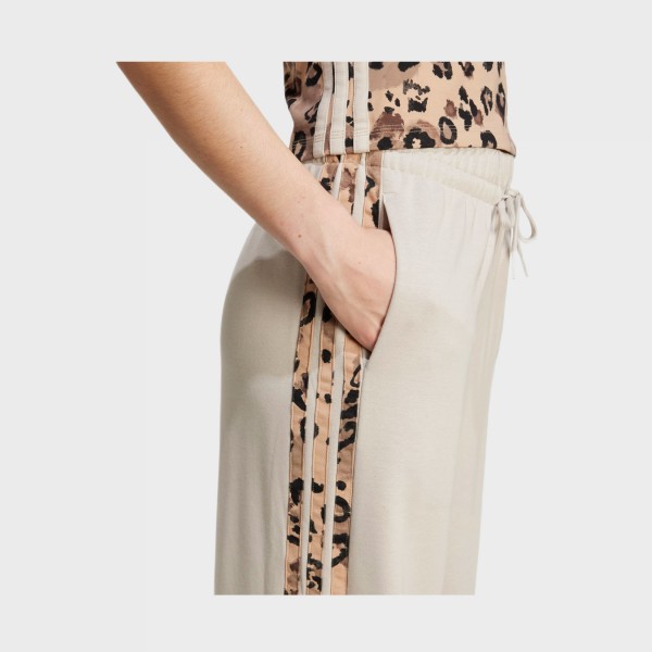 Adidas 3 Stripes Open Ham Animal Prints Γυναικειο Παντελονι Φορμας Μπεζ
