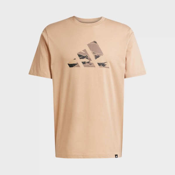 Adidas Sportswear Camo Bar Logo Classic Ανδρικη Μπλουζα Μπεζ