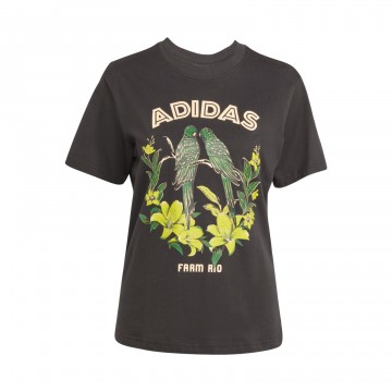 Adidas x Farm Rio Graphics Parrots Γυναικεια Μπλουζα Μαυρη