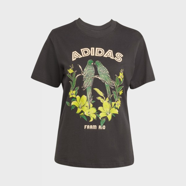 Adidas x Farm Rio Graphics Parrots Γυναικεια Μπλουζα Μαυρη
