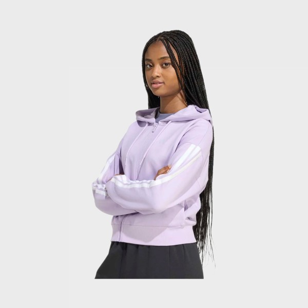 Adidas Sportswear 3 Stripes DNA Hooded Casual Γυναικεια Ζακετα Μωβ