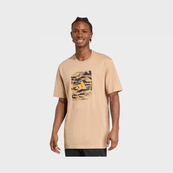 Adidas Sportswear Camo Box Graphic Ανδρικη Μπλουζα Καφε