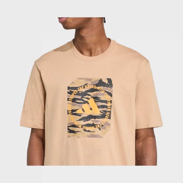 Adidas Sportswear Camo Box Graphic Ανδρικη Μπλουζα Καφε