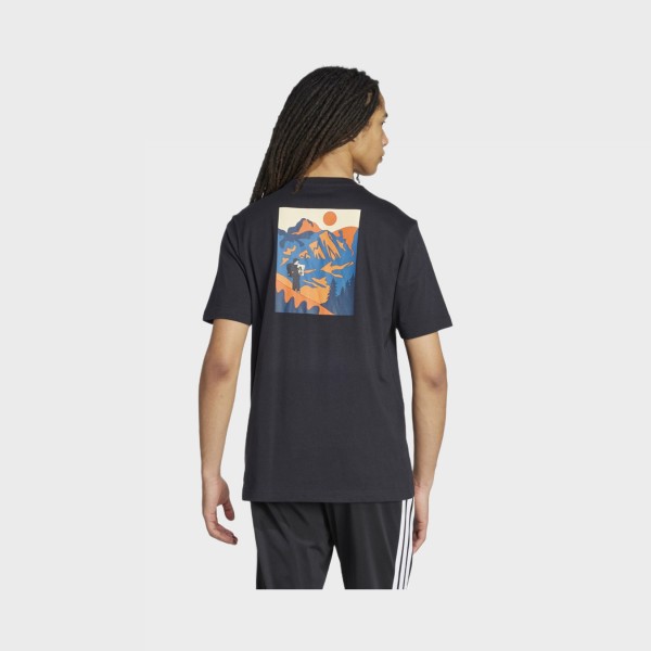 Adidas Sportswear Doodle Hunt Hike Graphics Ανδρικη Μπλουζα Μαυρη