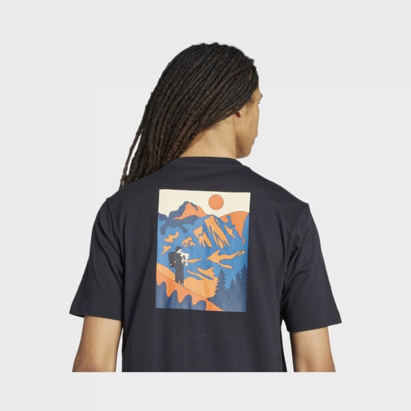 Adidas Sportswear Doodle Hunt Hike Graphics Ανδρικη Μπλουζα Μαυρη