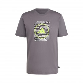 Adidas Sportswear Graphic Camo 3 Bars Ανδρικη Μπλουζα Γκρι