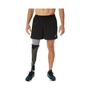 Asics Road Two In One 5 Inches Ανδρικο Σορτσακι Μαυρο