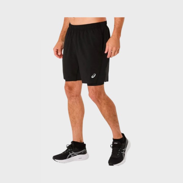 Asics Core 2IN1 Tights 7 Inches Runing Ανδρικο Σορτσακι Μαυρο