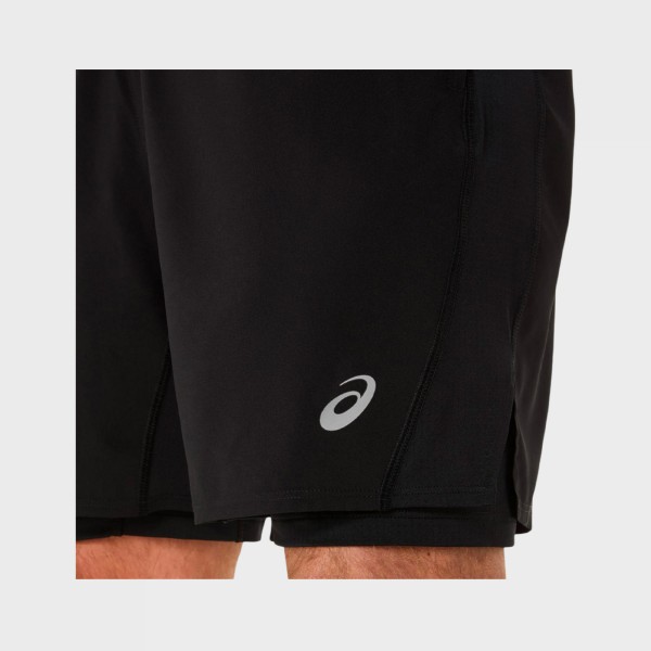 Asics Core 2IN1 Tights 7 Inches Runing Ανδρικο Σορτσακι Μαυρο