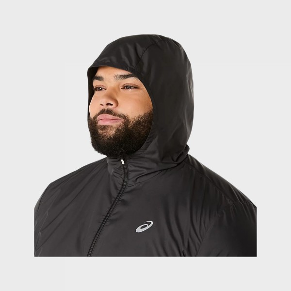 Asics Core Everyday Reflective Logo Hooded Ανδρικη Ζακετα Μαυρη