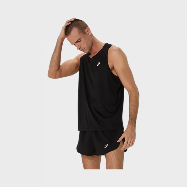 Asics Core Singlet Everyday Training Αμανικη Ανδρικη Μπλουζα Μαυρη