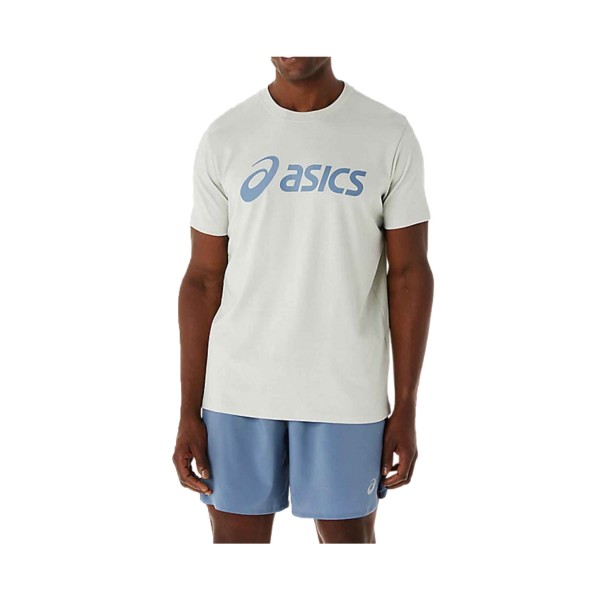 Asics Big Logo Ανδρικη Μπλουζα Ανοιχτο Γκρι