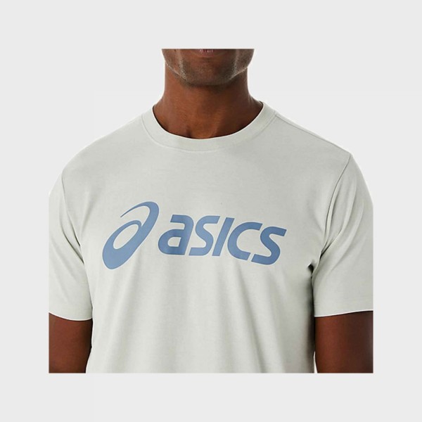 Asics Big Logo Ανδρικη Μπλουζα Ανοιχτο Γκρι